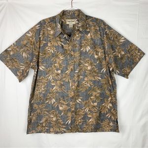 Cooke Street Hawaiian Flowers Leaves Shirt Short Sleeve Button Front size XL